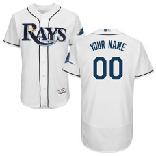 Custom Tampa Bay Rays Home White Flexbase Authentic Collection Jersey