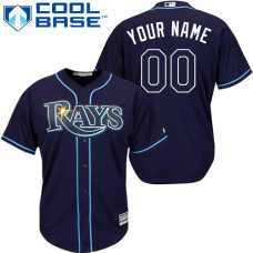 Youth Custom Tampa Bay Rays Replica Navy Blue Alternate Cool Base Jersey