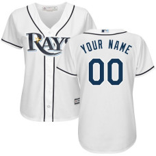 Women's Custom Tampa Bay Rays Authentic White Home Cool Base Jersey