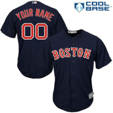 Custom Boston Red Sox Replica Navy Blue Alternate Road Cool Base Jersey
