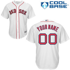 Youth Custom Boston Red Sox Replica White Home Cool Base Jersey