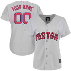 Women's Custom Boston Red Sox Replica Grey Road Cool Base Jersey