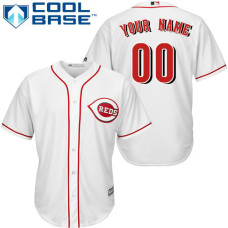 Youth Custom Cincinnati Reds Authentic White Home Cool Base Jersey
