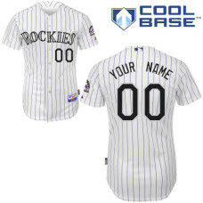 Youth Custom Colorado Rockies Authentic White Home Cool Base Jersey