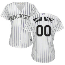 Women's Custom Colorado Rockies Authentic White Home Cool Base Jersey