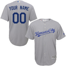 Youth Custom Kansas City Royals Authentic Grey Road Cool Base Jersey
