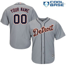 Youth Custom Detroit Tigers Authentic Grey Road Cool Base Jersey
