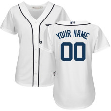 Women's Custom Detroit Tigers Authentic White Home Cool Base Jersey