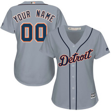 Women's Custom Detroit Tigers Authentic Grey Road Cool Base Jersey