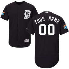 Custom Detroit Tigers Customzied Navy Blue Flexbase Authentic Collection Jersey
