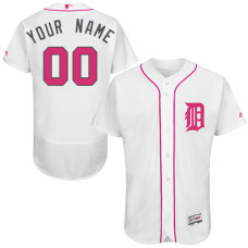 Custom Detroit Tigers Customzied Authentic White 2016 Mother's Day Fashion Flex Base Jersey