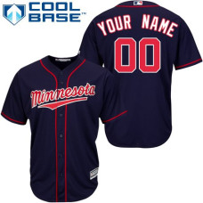 Youth Custom Minnesota Twins Authentic Navy Blue Alternate Road Cool Base Jersey