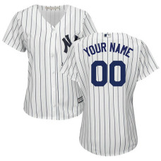Women's Custom New York Yankees Authentic White Home Jersey