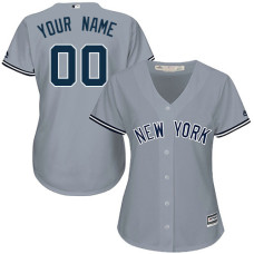 Women's Custom New York Yankees Authentic Grey Road Jersey
