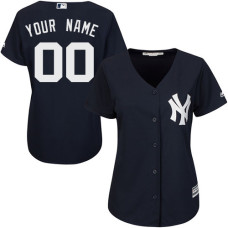 Women's Custom New York Yankees Authentic Navy Blue Alternate Jersey