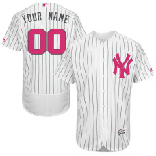 Custom New York Yankees Authentic White 2016 Mother's Day Fashion Flex Base Jersey