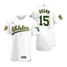 Oakland Athletics Seth Brown White 2022 Ray Fosse Patch Authentic Jersey