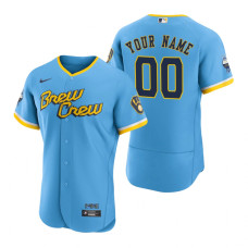 Milwaukee Brewers Custom Powder Blue 2022 City Connect Authentic Jersey