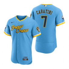 Milwaukee Brewers Victor Caratini Powder Blue 2022 City Connect Authentic Jersey