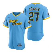 Milwaukee Brewers Willy Adames Powder Blue 2022 City Connect Authentic Jersey