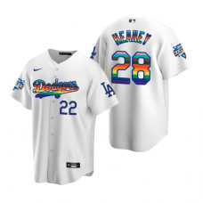 Los Angeles Dodgers Andrew Heaney White 2022 Pride Night LGBTQ Jersey