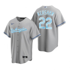 Los Angeles Dodgers Clayton Kershaw Gift Replica Gray 2022 Father's Day Jersey