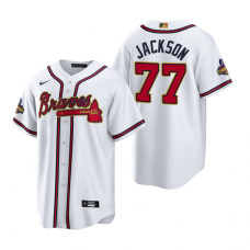 Luke Jackson Atlanta Braves White 2022 Gold Program Replica Jersey