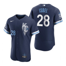 Kansas City Royals Kyle Isbel Navy 2022 City Connect Authentic Jersey