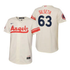 Kids Los Angeles Angels Chase Silseth Nike Cream 2022 City Connect Replica Jersey