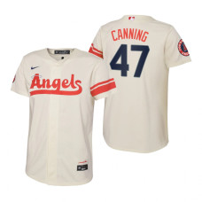 Kids Los Angeles Angels Griffin Canning Nike Cream 2022 City Connect Replica Jersey