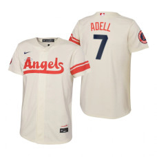 Kids Los Angeles Angels Jo Adell Nike Cream 2022 City Connect Replica Jersey
