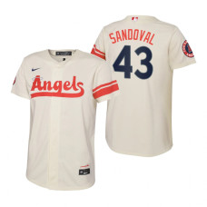 Kids Los Angeles Angels Patrick Sandoval Nike Cream 2022 City Connect Replica Jersey
