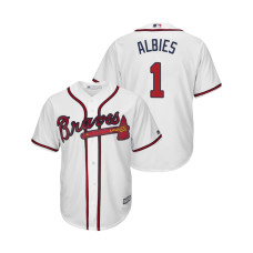 Atlanta Braves White #1 2019 Cool Base Ozzie Albies Home Jersey