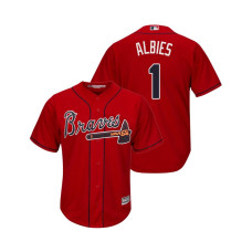 Atlanta Braves Scarlet #1 2019 Cool Base Ozzie Albies Alternate Jersey