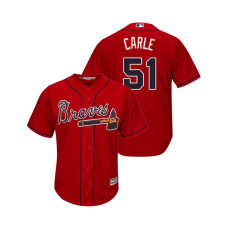 Atlanta Braves Scarlet #51 2019 Cool Base Shane Carle Alternate Jersey