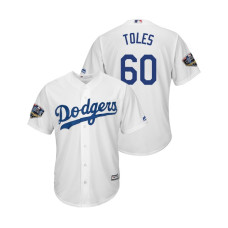 Los Angeles Dodgers White #60 Andrew Toles Cool Base Jersey 2018 World Series