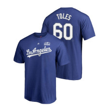 Los Angeles Dodgers Royal #60 Andrew Toles Majestic T-Shirt 2018 World Series