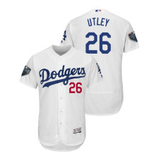 Los Angeles Dodgers White #26 Chase Utley Flex Base Jersey 2018 World Series