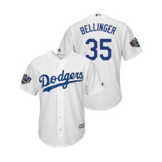 Los Angeles Dodgers White #35 Cody Bellinger Cool Base Jersey 2018 World Series