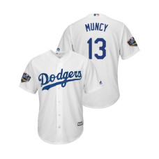 Los Angeles Dodgers White #13 Max Muncy Cool Base Jersey 2018 World Series