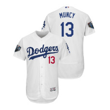 Los Angeles Dodgers White #13 Max Muncy Flex Base Jersey 2018 World Series