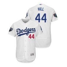 Los Angeles Dodgers White #44 Rich Hill Flex Base Jersey 2018 World Series
