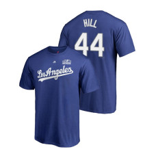 Los Angeles Dodgers Royal #44 Rich Hill Majestic T-Shirt 2018 World Series