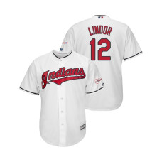 Cleveland Indians 2019 All-Star Game Patch White #12 Francisco Lindor Cool Base Jersey