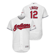 Cleveland Indians 2019 All-Star Game Patch White #12 Francisco Lindor Flex Base Jersey