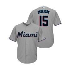 Miami Marlins Gray #15 2019 Cool Base Brian Anderson Official Jersey