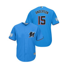 Miami Marlins Blue #15 Brian Anderson Cool Base Jersey 2019 Spring Training