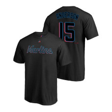 Miami Marlins #15 Black Brian Anderson Name & Number 2019 Official T-Shirt