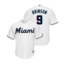 Miami Marlins White #9 2019 Cool Base Lewis Brinson Home Jersey