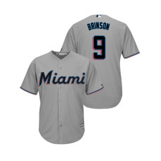 Miami Marlins Gray #9 2019 Cool Base Lewis Brinson Official Jersey